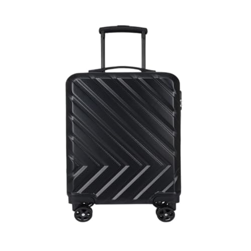 DsLkjh Reisekoffer Aluminiumrahmen-Koffer, Damen-Trolley, Boarding-Koffer, Licht-Sound-Lenkrad, Passwort, Zollschloss-Koffer Trolley (Color : Black, Size : 24) von DsLkjh