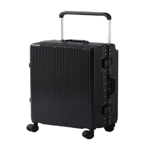 DsLkjh Reisekoffer Breiter Trolley, Herren- und Damen-Koffer mit Aluminiumrahmen, Universalrad, Passwortbox, langlebiger Reisekoffer Trolley (Color : Black, Size : A) von DsLkjh