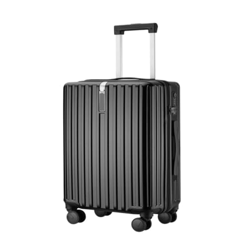 DsLkjh Reisekoffer Herren- und Damen-Aluminiumrahmen-Koffer, Trolley-Koffer, Boarding-Koffer, geräuschlos, Universal-Rad, Passwort-Box Trolley (Color : Black, Size : 20) von DsLkjh