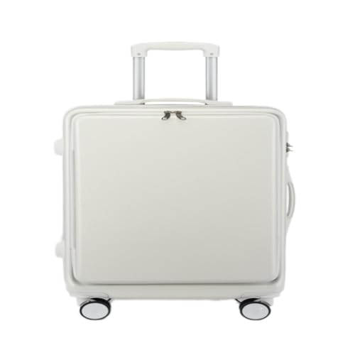 DsLkjh Reisekoffer Koffer Mit Frontöffnung for Männer Und Frauen, Universal-Rollen-Trolley, Passwort-Koffer, Boarding-Koffer Trolley (Color : White, Size : A) von DsLkjh