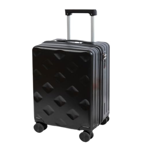 DsLkjh Reisekoffer Koffer for Männer und Frauen, 20-Zoll-Boarding-Code-Lederbox, multifunktionaler und robuster Koffer Trolley (Color : Black, Size : A) von DsLkjh