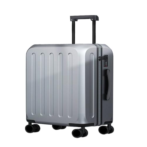 DsLkjh Reisekoffer Koffer mit Universalrädern, Koffer, Boarding-Code-Box, Herren- und Damentaschenkoffer, Trolley-Koffer Trolley (Color : Silver, Size : 26) von DsLkjh