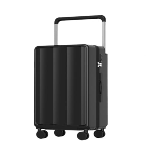 DsLkjh Reisekoffer Trolley-Koffer Damen 24-Zoll-Universalrad Mehrfarbiger Koffer 20-Zoll-Passwort-Boarding-Koffer Trolley (Color : Black, Size : A) von DsLkjh