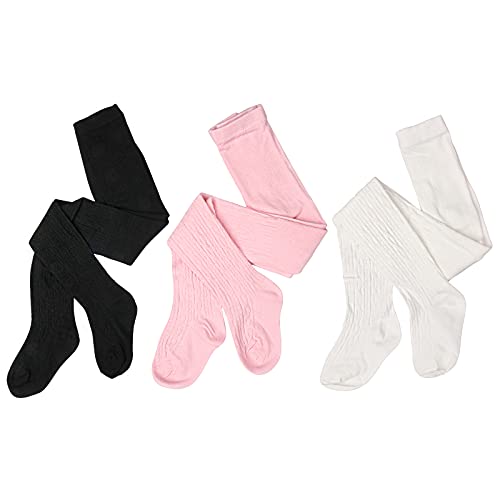 Dsaren 3er Set Kinder Strumpfhose Mädchen Kleinkind Kinderstrumpfhosen Baumwolle Thermo Strumpfhose Baby Strickstrumpfhose Strumpfhosen Süß Socken Leggings Winter Warme Kuschel Weihnachts Geschenk von Dsaren
