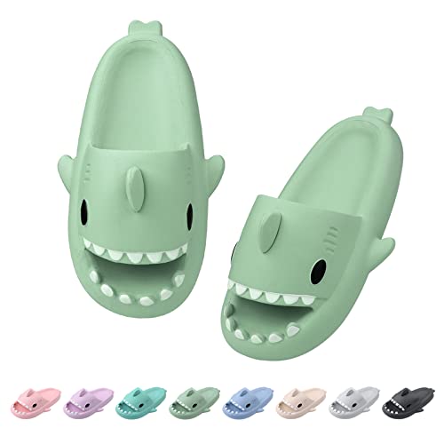 Dsaren Shark Slides Slippers Badelatschen Herren Damen Badeschlappen Weiche Rutschfest Cozy Slides Original Wolken Schlappen Pantoletten Sommer Hausschuhe Gummi Dusch Badeschuhe Strand Sandalen von Dsaren