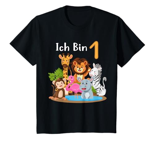 1. Geburtstag Erster Kindergeburtstag Mädchen Jungen Zoo T-Shirt von Dschungel Geburtstag & Zoo-Tiere Design Shop