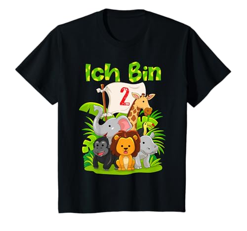 2 Geburtstag Zweiter Kinder-Geburtstag Jungen Zoo Dschungel T-Shirt von Dschungel Geburtstag & Zoo-Tiere Design Shop