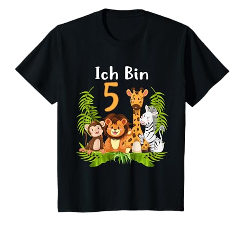 5. Geburtstag Fünfter Kindergeburtstag Mädchen Dschungel T-Shirt 5. Geburtstag Fünfter Kindergeburtstag Mädchen Dschungel T-Shirt von Dschungel Geburtstag & Zoo-Tiere Design Shop