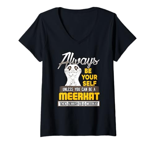 Damen Meerkat Spruch Humor Tier Persönlichkeit Lustig T-Shirt mit V-Ausschnitt Damen Meerkat Spruch Humor Tier Persönlichkeit Lustig T-Shirt mit V-Ausschnitt von Dschungel Zitat Witzige Tierfreunde