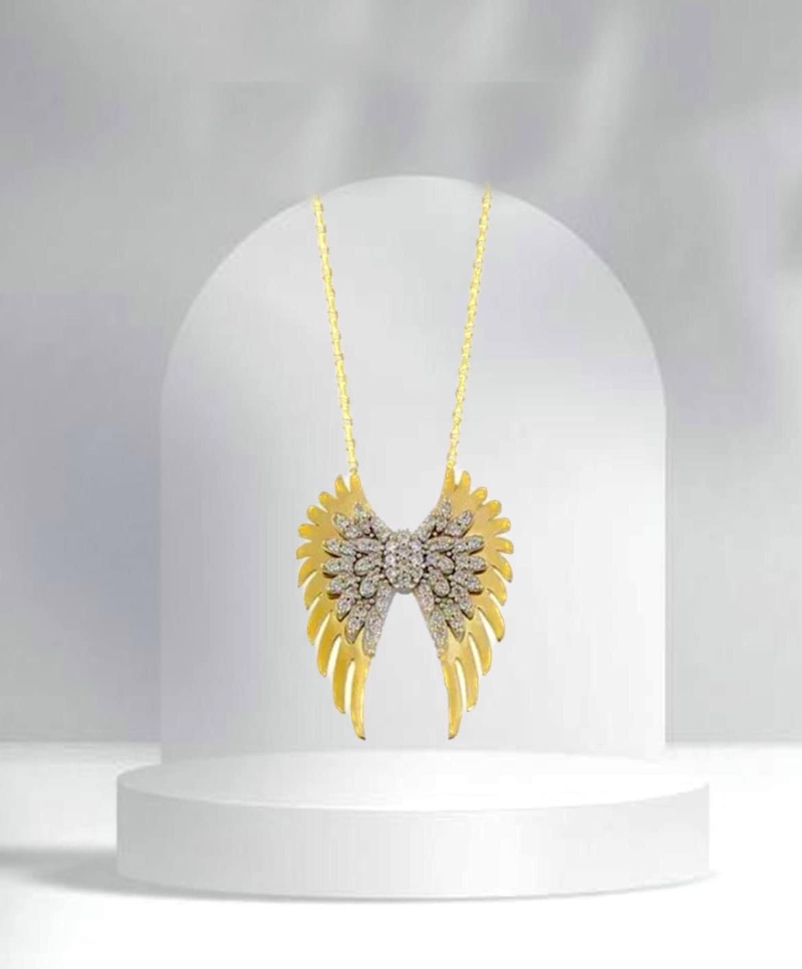 Engel Flügel Halskette, 14K Solid Gold Geschenke Für Sie, Memorial Geschenk Frauen, Halskette von DseyJewellery