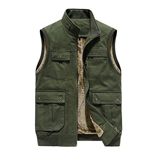 Herren Weste Herbst Ärmellos Jacke Frühling Casual Baumwolle Outdoor Angeln Militär Multi Taschen Jacke Mantel von Dsimilarl