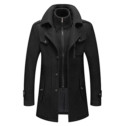 Winter Wollmantel Herren Doppelkragen Dicke Jacke Einreiher Trenchcoat Männer Mode Wollmischungen Overcoats von Dsimilarl