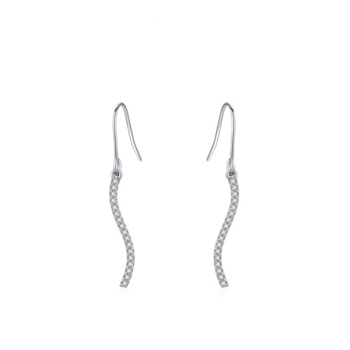 925 Silber Ohrringe, Ohrringe Silber Hochzeit Geometrisch mit Zirkonia Damen Schmuck Mode Knorpel Piercing Geschenk für Geburtstag von Dsnyu