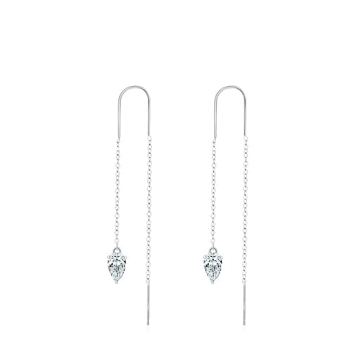 925 Silber Ohrringe, Ohrringe Silber Vintage Quastenkette mit Zirkonia Damen Schmuck Mode Knorpel Piercing Geschenk für Geburtstag von Dsnyu