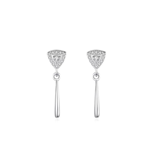 925 Silber Ohrringe Hängend, Ohrringe Silber Elegant Geometrisches Dreieck Zirkonia Runde Form Damen Schmuck von Dsnyu