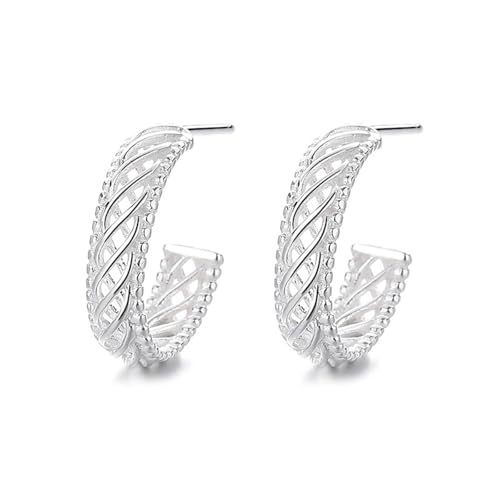 925 Silber Ohrringe Stecker, Ohrringe Damen Geometrisches Muster Silber Geburtstagsgeschenk von Dsnyu