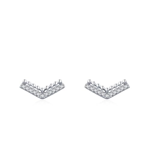 925 Silber Ohrringe Stecker, Ohrringe Silber Geometrisch mit Zirkonia Damen Schmuck Mode Knorpel Piercing Geschenk für Geburtstag von Dsnyu
