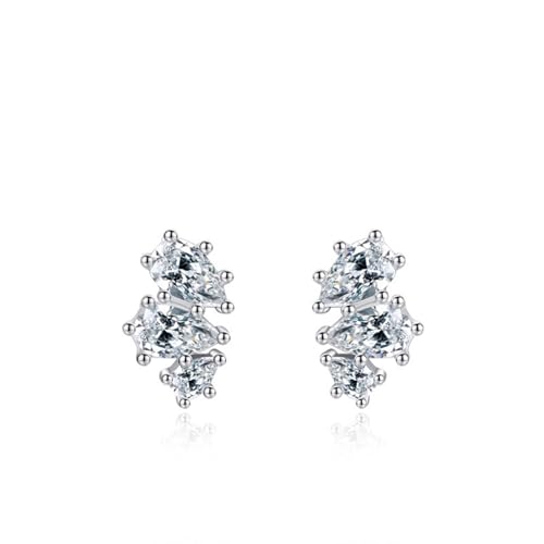 925 Silber Ohrringe Stecker, Ohrringe Silber Geometrisch mit Zirkonia Damen Schmuck Mode Knorpel Piercing von Dsnyu