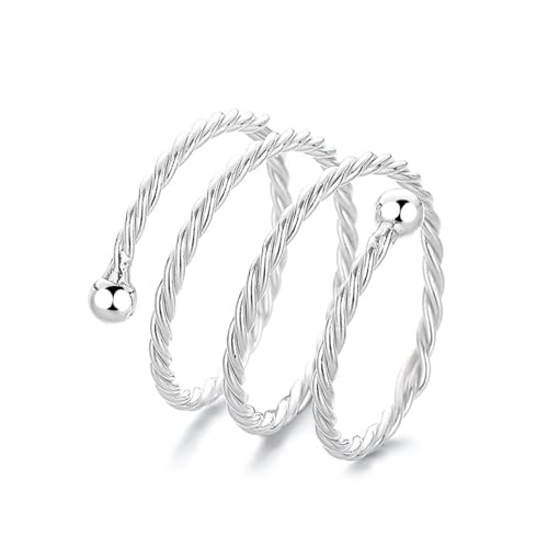 925 Silber Ringe, Damen Ringe Vintage Perle Geometrisch Einstellbar Silber Schmuck Geburtstagsgeschenk von Dsnyu