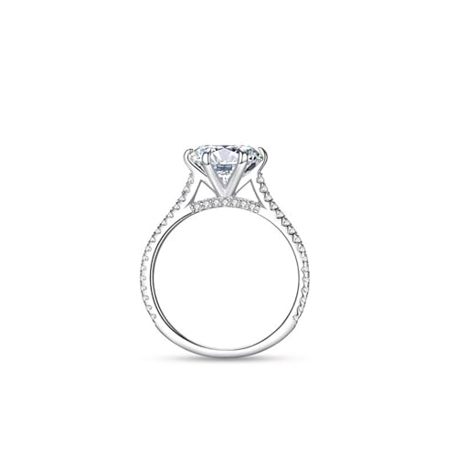 925 Silber Ringe, Ring Damen Verlobung Ewigkeit mit Solitaire Zirkonia Runde Form Silber Schmuck Größe 60 (19.1) von Dsnyu