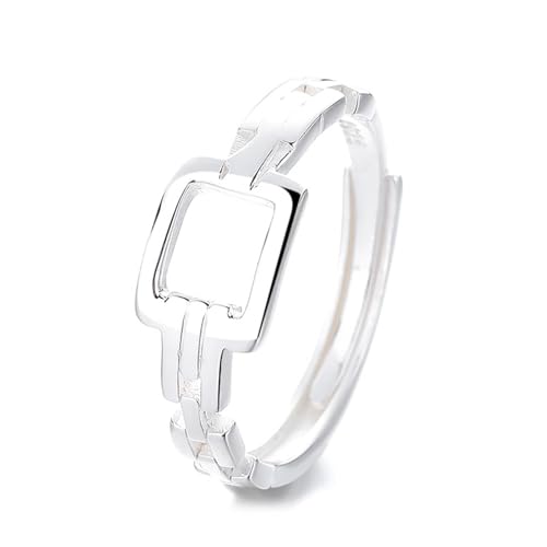 925 Silber Ringe Damen, Engagement Ring Geometrisch Einstellbar Silber Schmuck für Hochzeit von Dsnyu