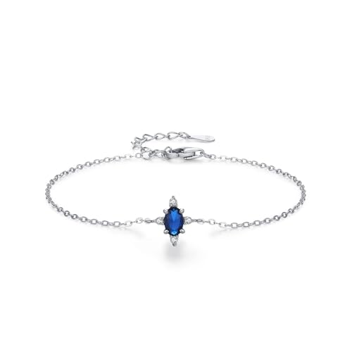 Armbänder Damen 925, Armband Damen Hochzeit Blumenhalo Verstellbar Zirkonia Ovale Form Silber Schmuck von Dsnyu