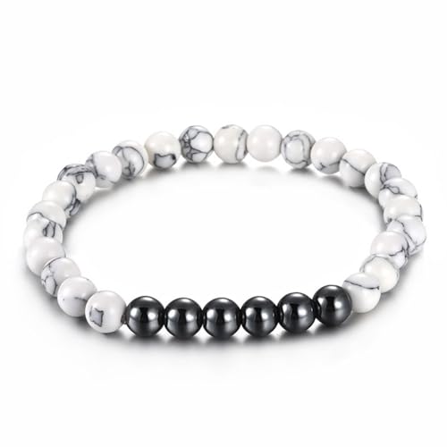 Armband Damen Perlen, Kettenarmband Edelstahl Türkise Perlenkette Schwarz Herren Schmuck Jahrestag Geschenk von Dsnyu