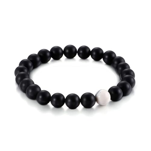 Armband Damen Schwarz, Kettenarmband Damen Achat-Steinkette Herren Schmuck Jahrestag Geschenk von Dsnyu