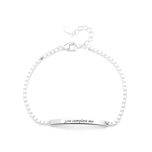 Armband Damen Silber 925, Armbänder Damen Einfache Kette Silber Kettenarmband Größe 16+3Cm von Dsnyu