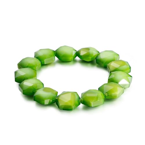 Armband Grün, Damen Armbänder Edelstahl Sechseckige Kristallkette Herren Schmuck Jahrestag Geschenk von Dsnyu