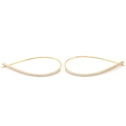 Creolen Gold 750, Schmuck Damen Ohrringe 18 Karat Gelbgold Träne Moissanit Modeschmuck für Ehefrau Mutter von Dsnyu