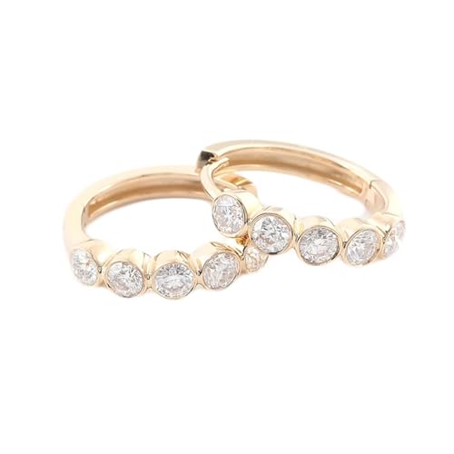 Creolen Gold 750, Schmuck Damen Ohrringe Huggie Moissanit Modeschmuck für Ehefrau Mutter von Dsnyu