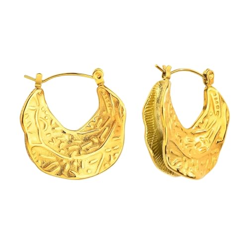 Creolen Gold Edelstahl, Ohrringe Damen Modeschmuck C-Form Knorpel Piercing Geschenk für Geburtstag Creolen Gold Edelstahl, Ohrringe Damen Modeschmuck C-Form Knorpel Piercing Geschenk für Geburtstag von Dsnyu
