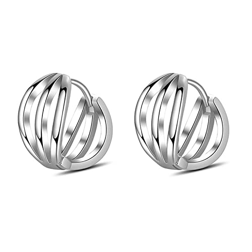 Creolen Ohrringe Silber, Ohrringe Damen Nobel Geometrisch Weiß Vergoldet Piercing Knorpel Ohr 10mm Creolen Ohrringe Silber, Ohrringe Damen Nobel Geometrisch Weiß Vergoldet Piercing Knorpel Ohr 10mm von Dsnyu