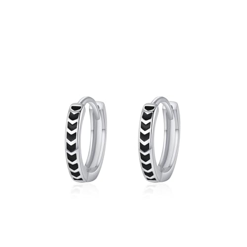Creolen Silber 925, Ohrringe Damen Runder Pfeil Silber Schwarz Schmuck Mode Knorpel Piercing Geschenk für Geburtstag Creolen Silber 925, Ohrringe Damen Runder Pfeil Silber Schwarz Schmuck Mode Knorpel Piercing Geschenk für Geburtstag von Dsnyu