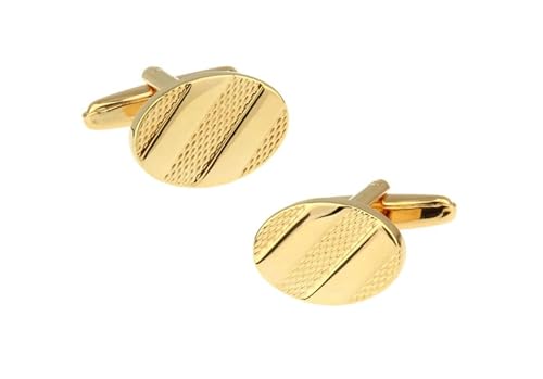 Cufflinks Gold, Manschettenknöpfe Vintage Oval Elegant Hemd Anzug Herren Schmuck mit Geschenkbox von Dsnyu