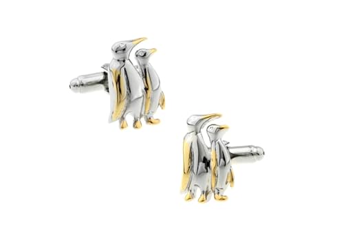 Cufflinks for Men Silver, Manschettenknöpfe für Herren Gold Pinguin Hemd Anzug Schmuck für Geburtstag Hochzeit von Dsnyu