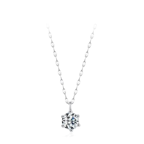 Damen Halskette 925 Silber, Halskette Anhänger Solitär-Anhänger Zirkonia Silber Schmuck Geschenk für Geburtstag von Dsnyu