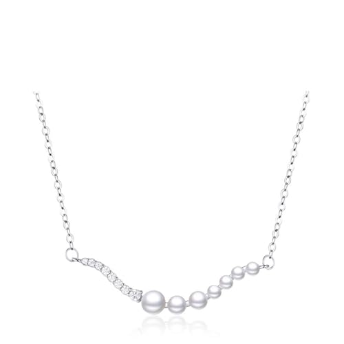 Damen Halskette 925 Silber, Halskette für Anhänger Smile-Anhänger Zirkonia Silber Schmuck von Dsnyu