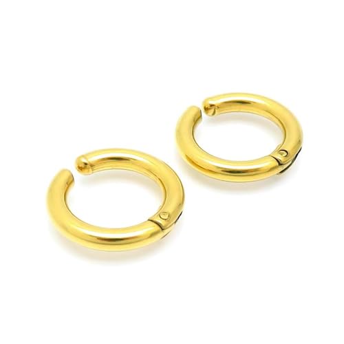 Damen Ohrringe Edelstahl, Ohrringe Gold 10 mm Kreis Ear Cuff Schmuck Ohr Piercings Jahrestag Geschenk von Dsnyu