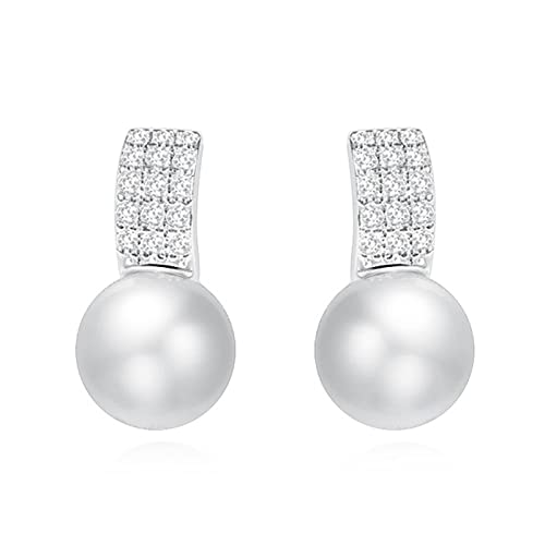 Damen Ohrstecker Zirkonia, Silber Ohrringe Hochzeit Runde Perle Versilbert Modeschmuck Ohr Tragus 20mm Damen Ohrstecker Zirkonia, Silber Ohrringe Hochzeit Runde Perle Versilbert Modeschmuck Ohr Tragus 20mm von Dsnyu