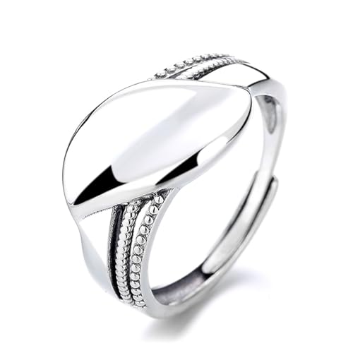 Damen Ringe 925 Silber, Trauringe Breites Blatt Verstellbar Silber Schmuck Geburtstagsgeschenk von Dsnyu