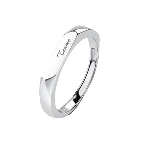Damen Ringe 925 Silber, Wedding Ring Polieren des Einfachen Stils Silber Schmuck Größe Verstellbar von Dsnyu