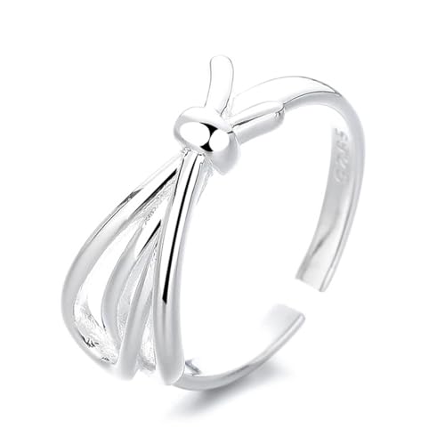 Damen Ringe 925 Silber, Wedding Ring Schleifenknoten Silber Schmuck Größe Verstellbar von Dsnyu