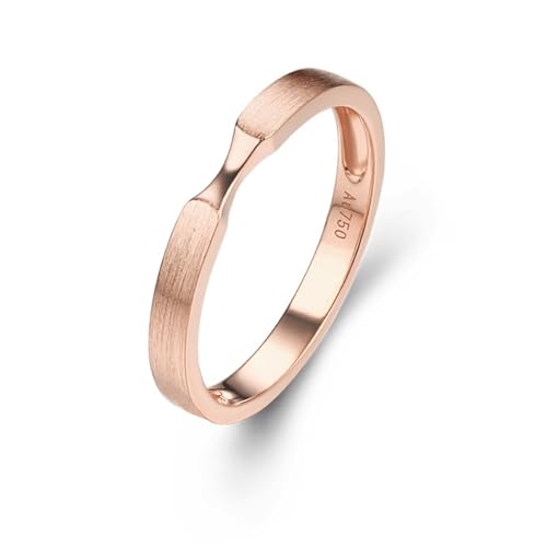 Damen Ringe Gold 375 Echtgold, Eternity Ring Runden Trauringe 9K Roségold für Mutter Größe 50 (15.9) von Dsnyu