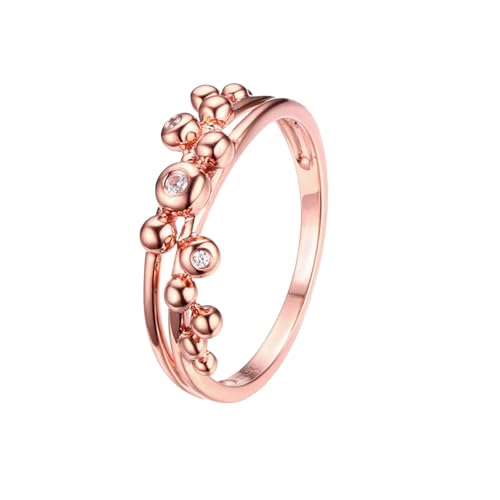 Damen Ringe Gold 375 Echtgold, Eternity Ring Weiß Moissanit Geometrie Trauringe 9K Roségold Größe 47 (15.0) von Dsnyu