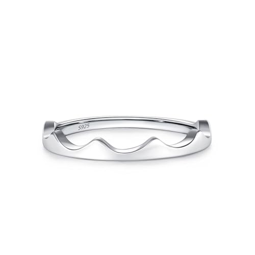 Damen Ringe Silber, Verlobungsringe 925 Sterling Silber Schlichter Schmuck In Form Einer Wellenkrone Größe 57 (18.1) von Dsnyu