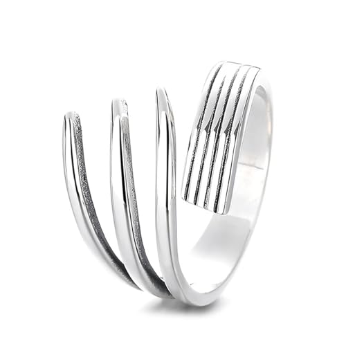 Damen Ringe Silber 925, Eheringe Unregelmäßige Geometrie Einstellbar Silber Schmuck Geburtstagsgeschenk von Dsnyu
