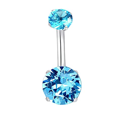 Dsnyu 3G Bauchnabel Ringe Piercing, Blau Bauchnabelpiercing Unecht für Mädchen, Rostfreier Stahl Zirkonia Bauchnabel Ringe von Dsnyu