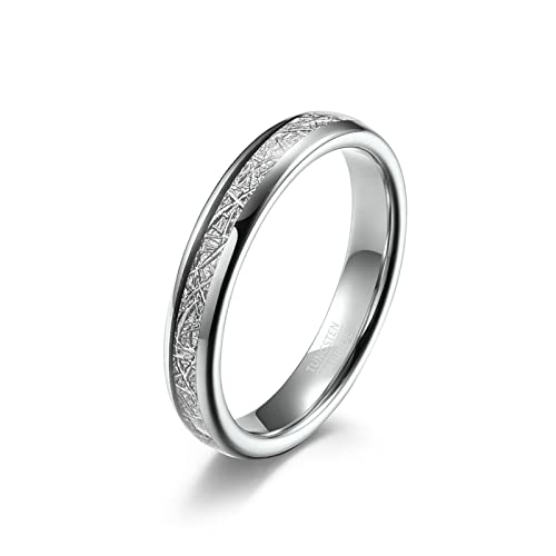 Dsnyu 4MM Ringe Männer, Silber Verlobungsring, Einfach Wolfram Ringe für Verlobte Größe 60 (19.1) von Dsnyu